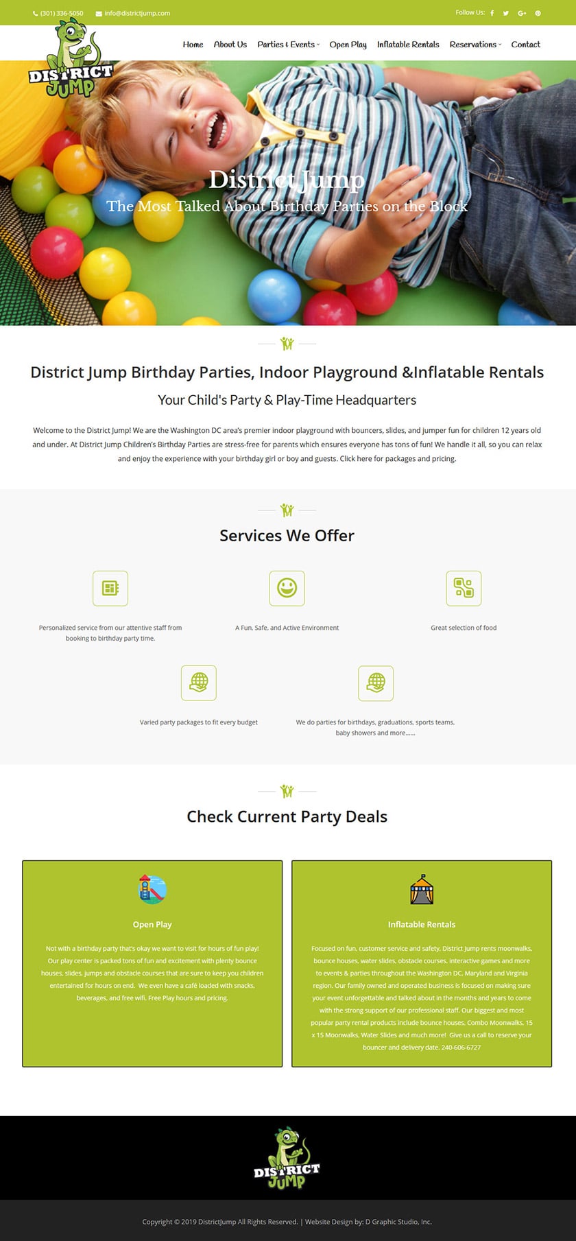 Bounce House and Party Website Design
